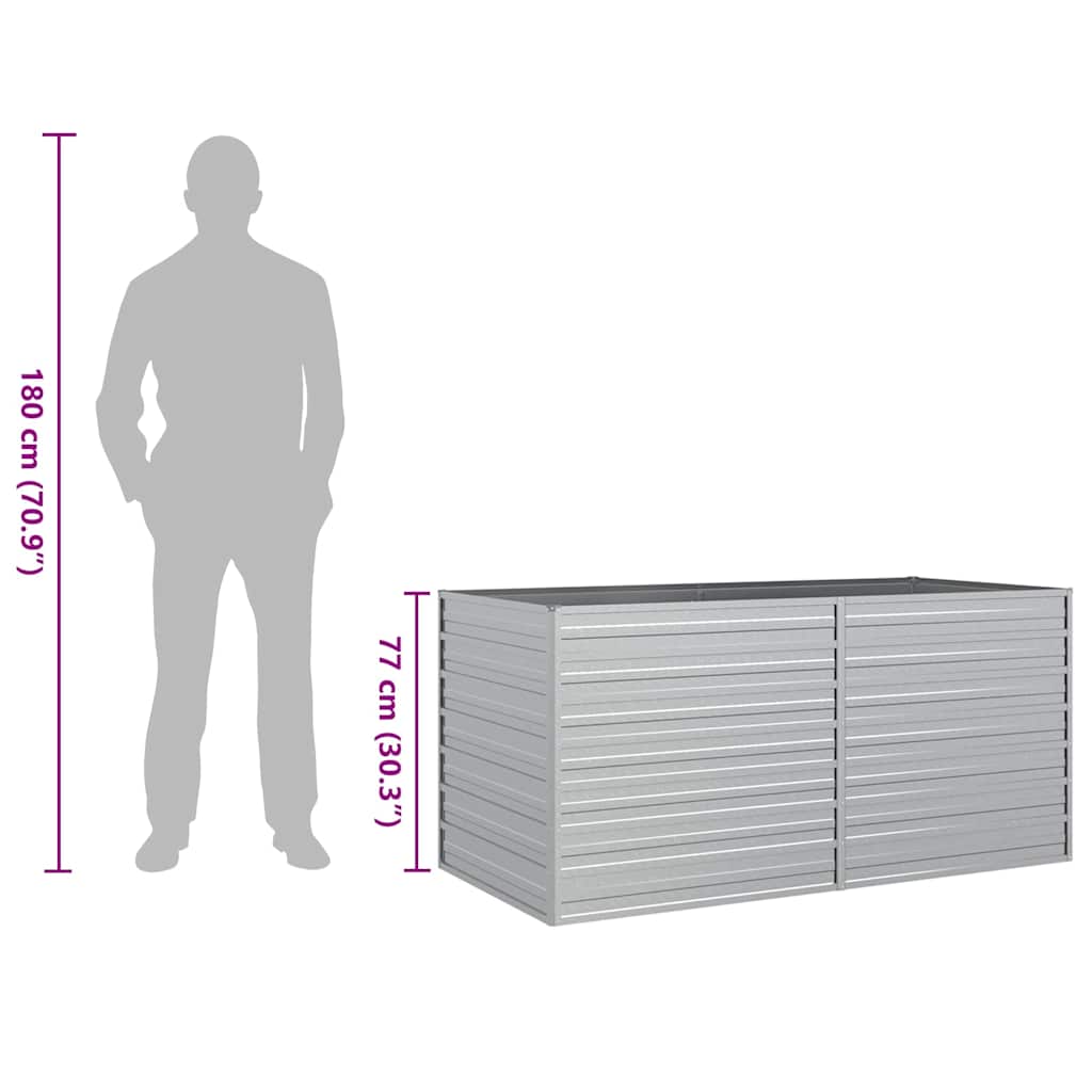 Planter Galvanised Steel Raised Garden Bed Outdoor Vegetable Silver 600 x 80 x 4