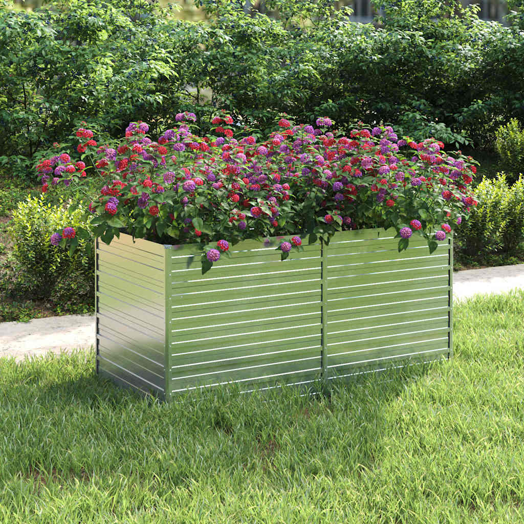 Planter Galvanised Steel Raised Garden Bed Outdoor Vegetable Silver 600 x 80 x 4