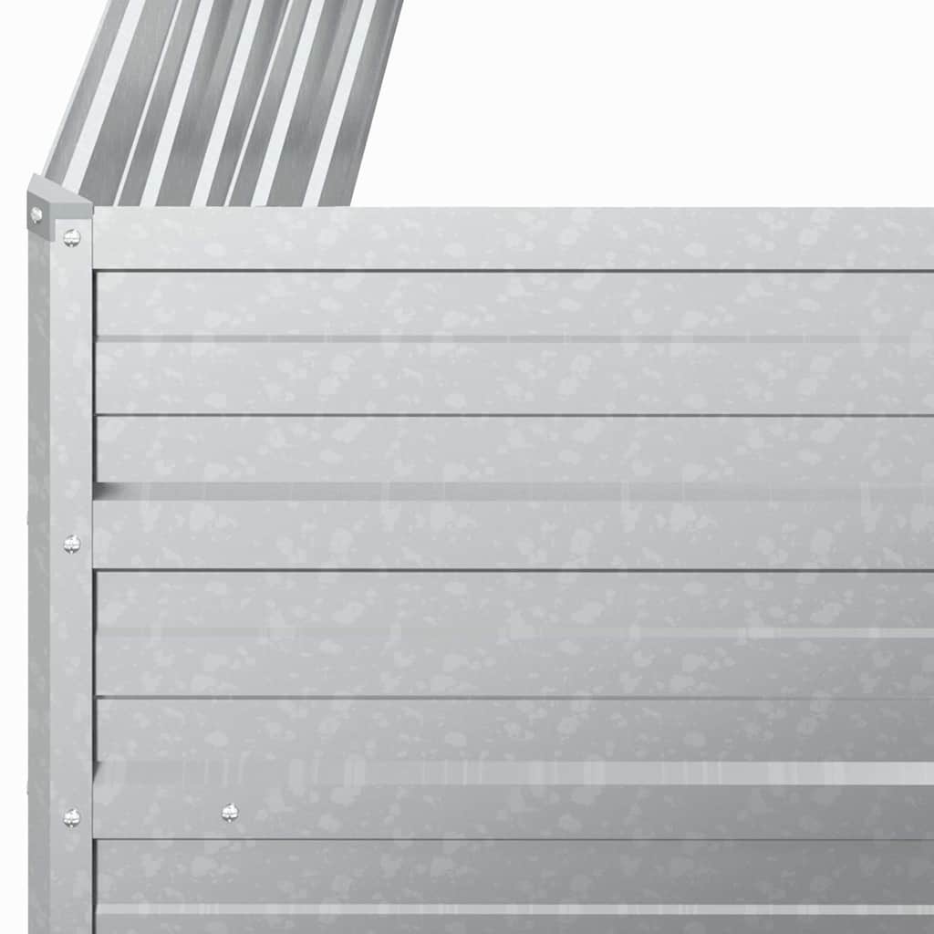 Planter Galvanised Steel Raised Garden Bed Outdoor Vegetable Silver 600 x 80 x 4