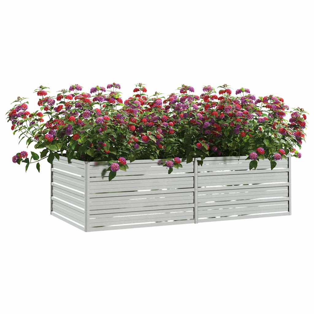 Planter Galvanised Steel Raised Garden Bed Outdoor Vegetable Silver 600 x 80 x 4