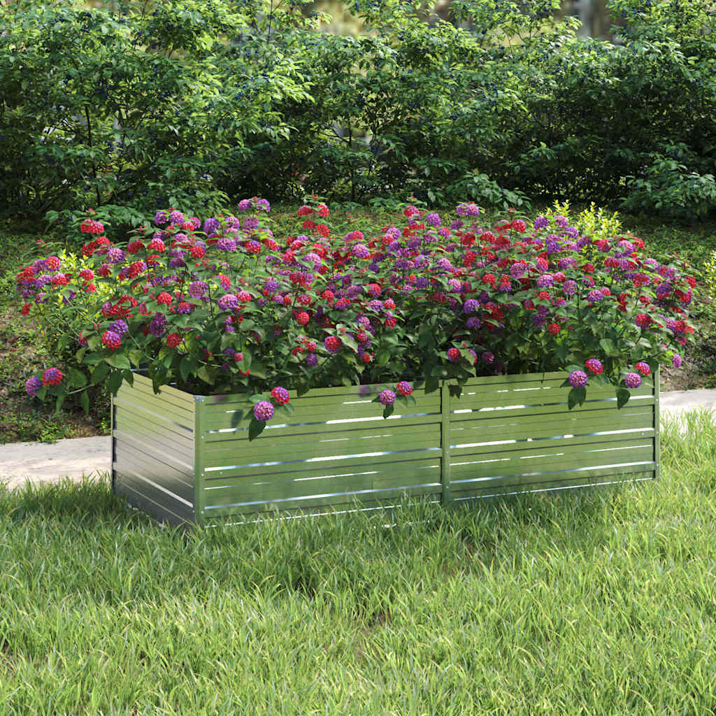 Planter Galvanised Steel Raised Garden Bed Outdoor Vegetable Silver 600 x 80 x 4