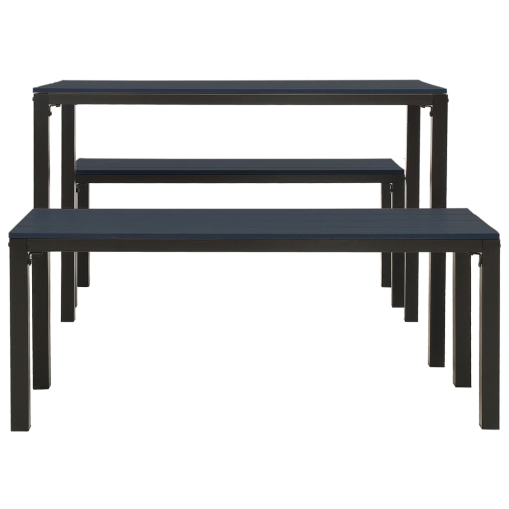 3 Piece Garden Dining Set Steel And Wpc