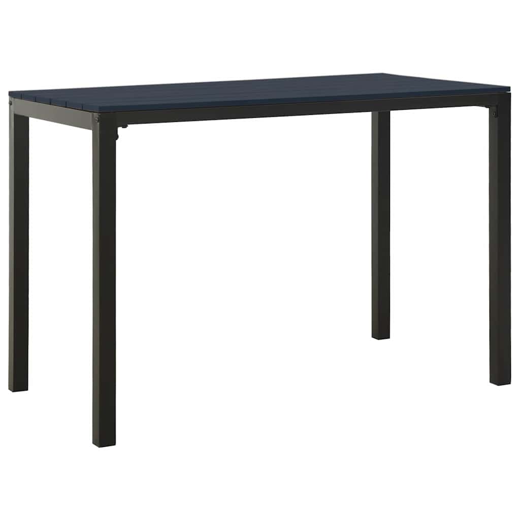 Outdoor Furniture Set 3 Piece Garden Dining Steel & WPC Patio Table Chairs black