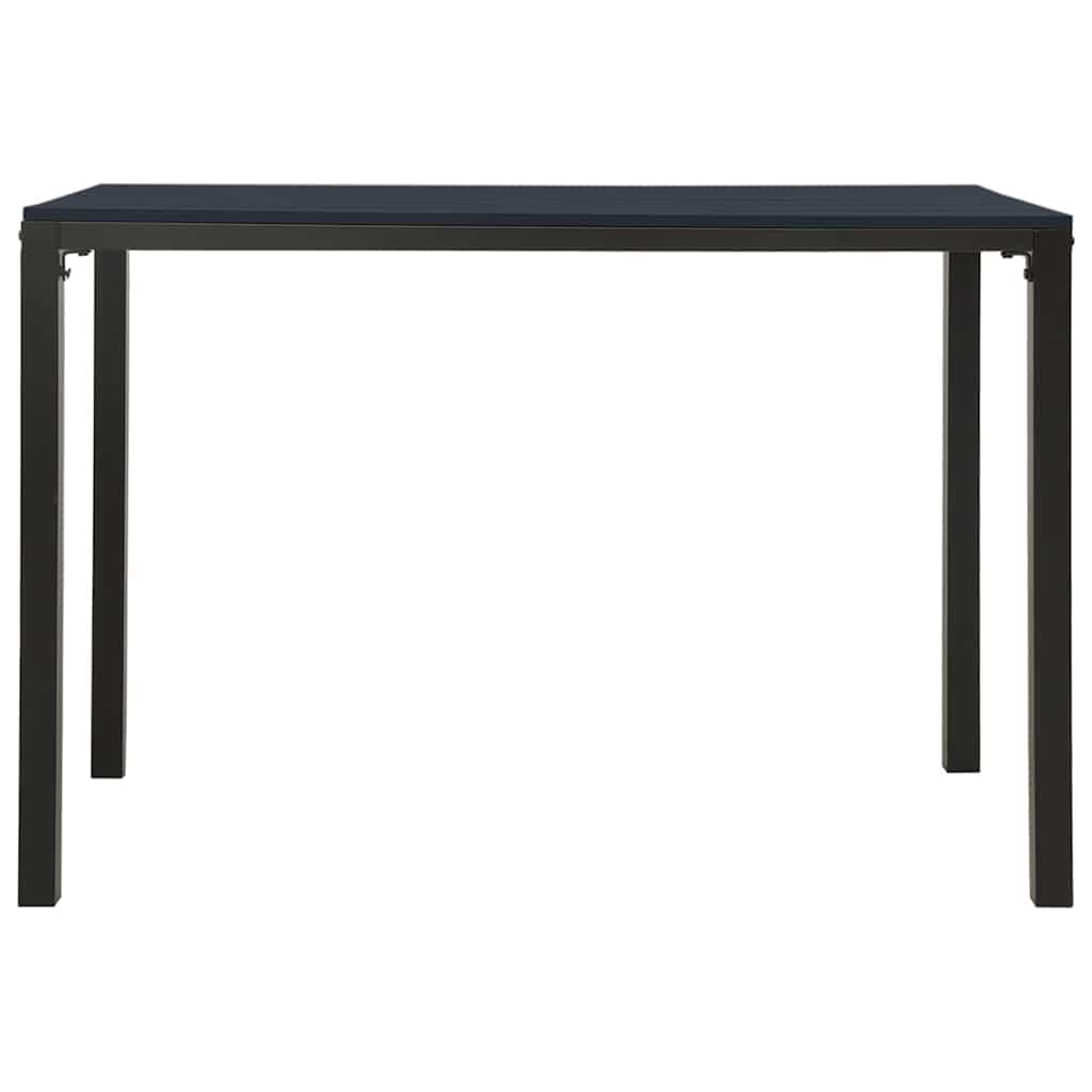 Outdoor Furniture Set 3 Piece Garden Dining Steel & WPC Patio Table Chairs black