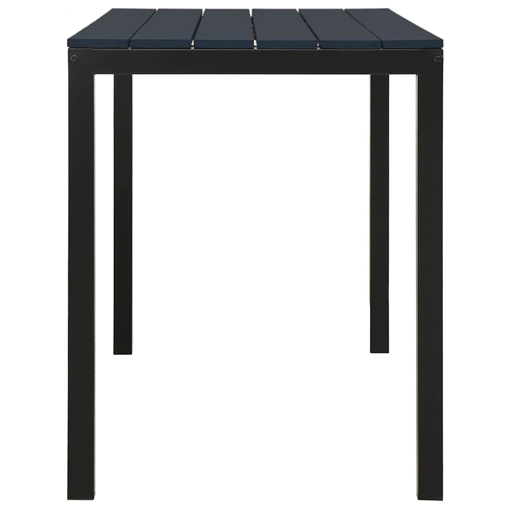 Outdoor Furniture Set 3 Piece Garden Dining Steel & WPC Patio Table Chairs black