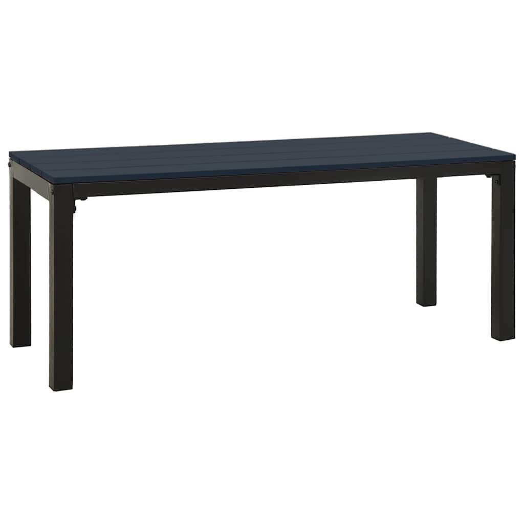 Outdoor Furniture Set 3 Piece Garden Dining Steel & WPC Patio Table Chairs black
