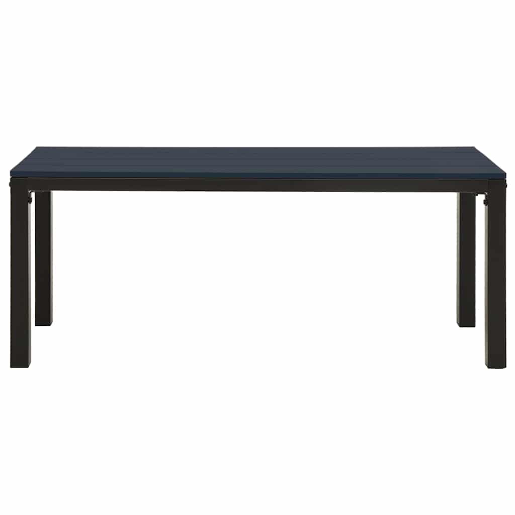 Outdoor Furniture Set 3 Piece Garden Dining Steel & WPC Patio Table Chairs black