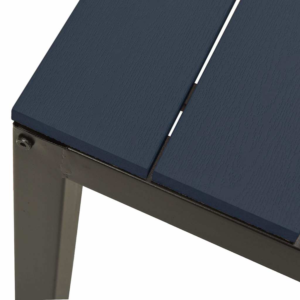 Outdoor Furniture Set 3 Piece Garden Dining Steel & WPC Patio Table Chairs black