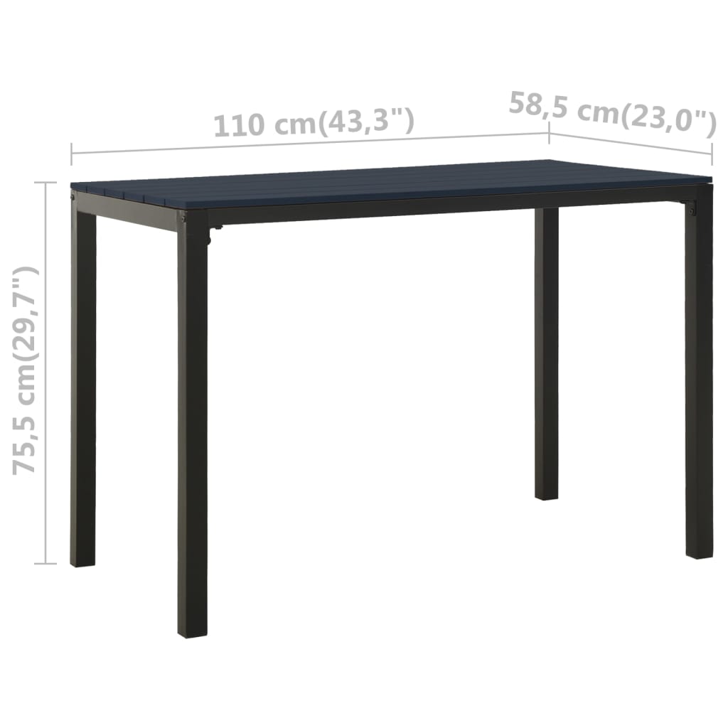 3 Piece Garden Dining Set Steel And Wpc