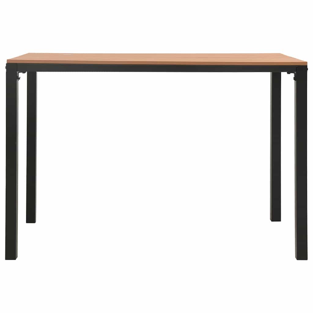 Outdoor Furniture Set 3 Piece Garden Dining Steel & Wpc Patio Table Chairs Black