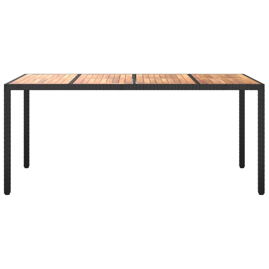Garden Table Poly Rattan And Acacia Wood