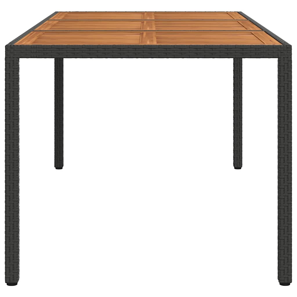 Garden Table Poly Rattan And Acacia Wood