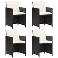 Garden Dining Chairs With Cushions 4 Pcs Poly Rattan