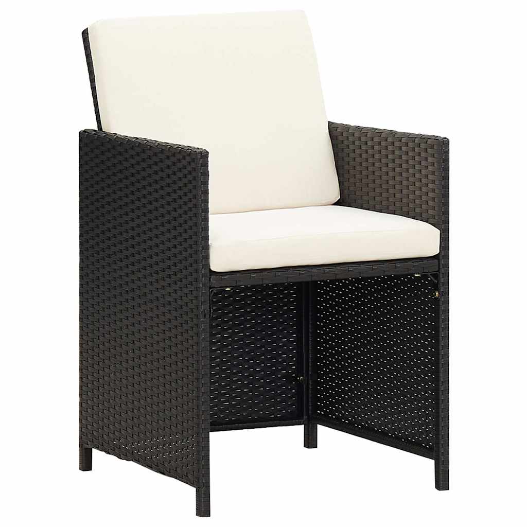 Outdoor Chair Garden Dining Chairs Cushions 4 Pcs Poly Rattan Black Beige Brown