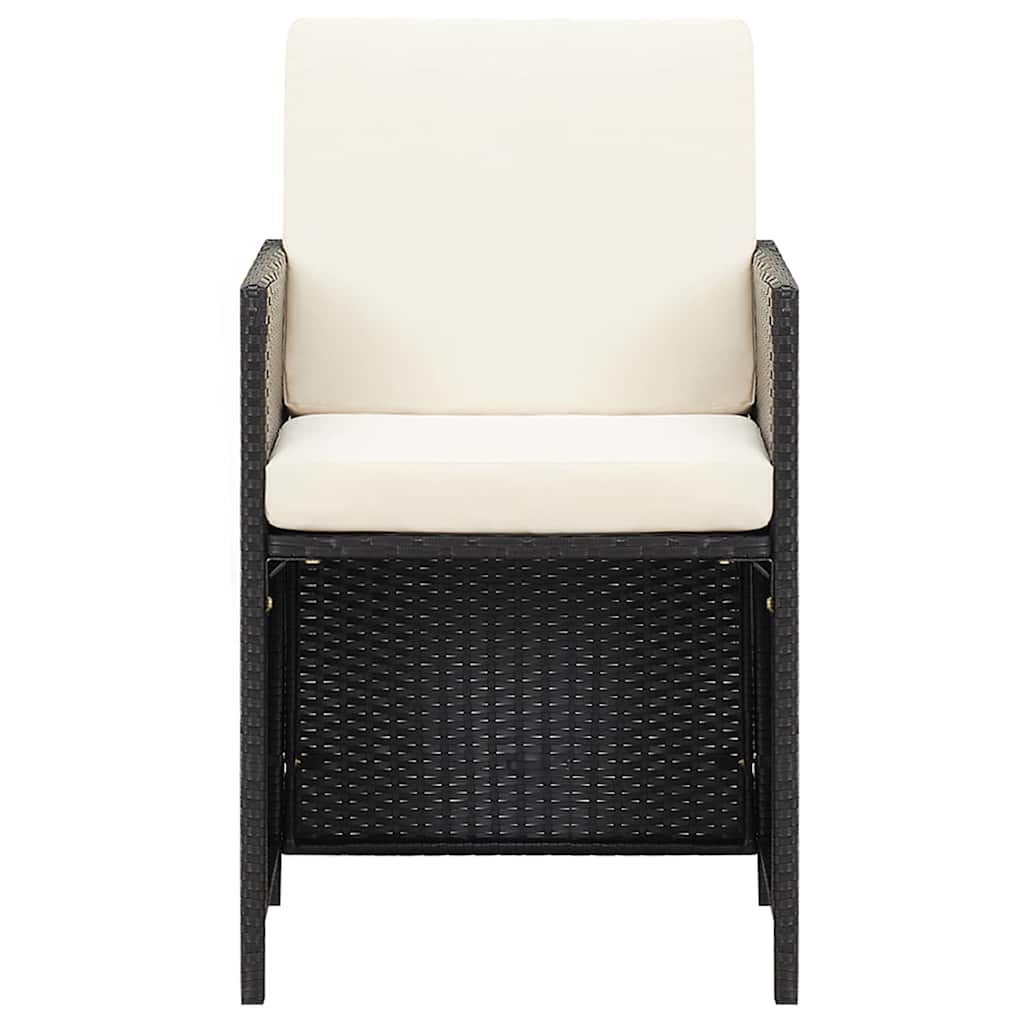 Outdoor Chair Garden Dining Chairs Cushions 4 Pcs Poly Rattan Black Beige Brown
