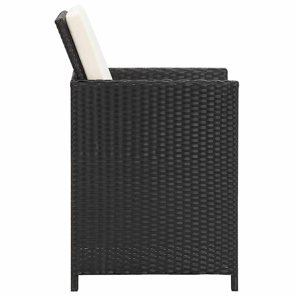 Outdoor Chair Garden Dining Chairs Cushions 4 Pcs Poly Rattan Black Beige Brown