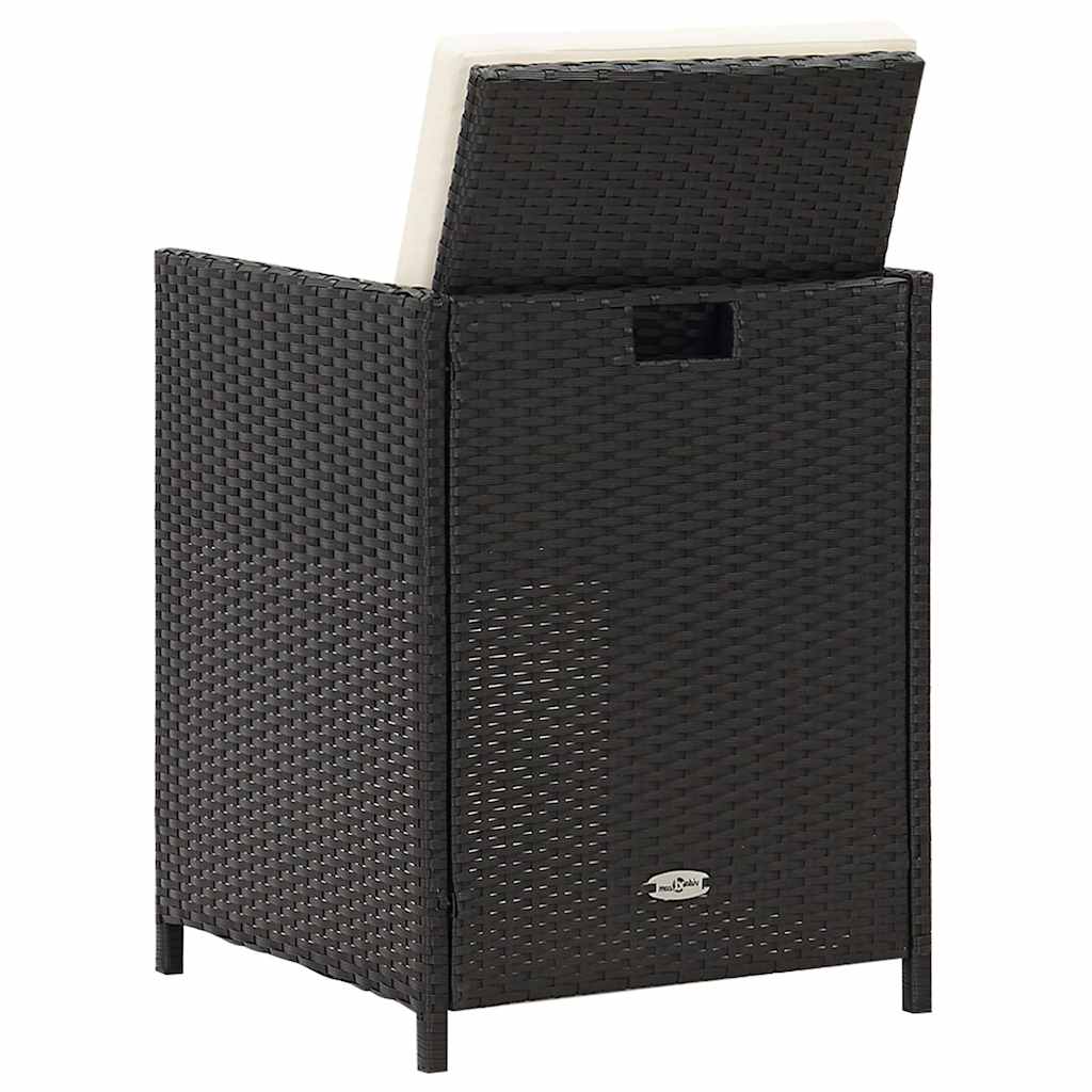 Outdoor Chair Garden Dining Chairs Cushions 4 Pcs Poly Rattan Black Beige Brown
