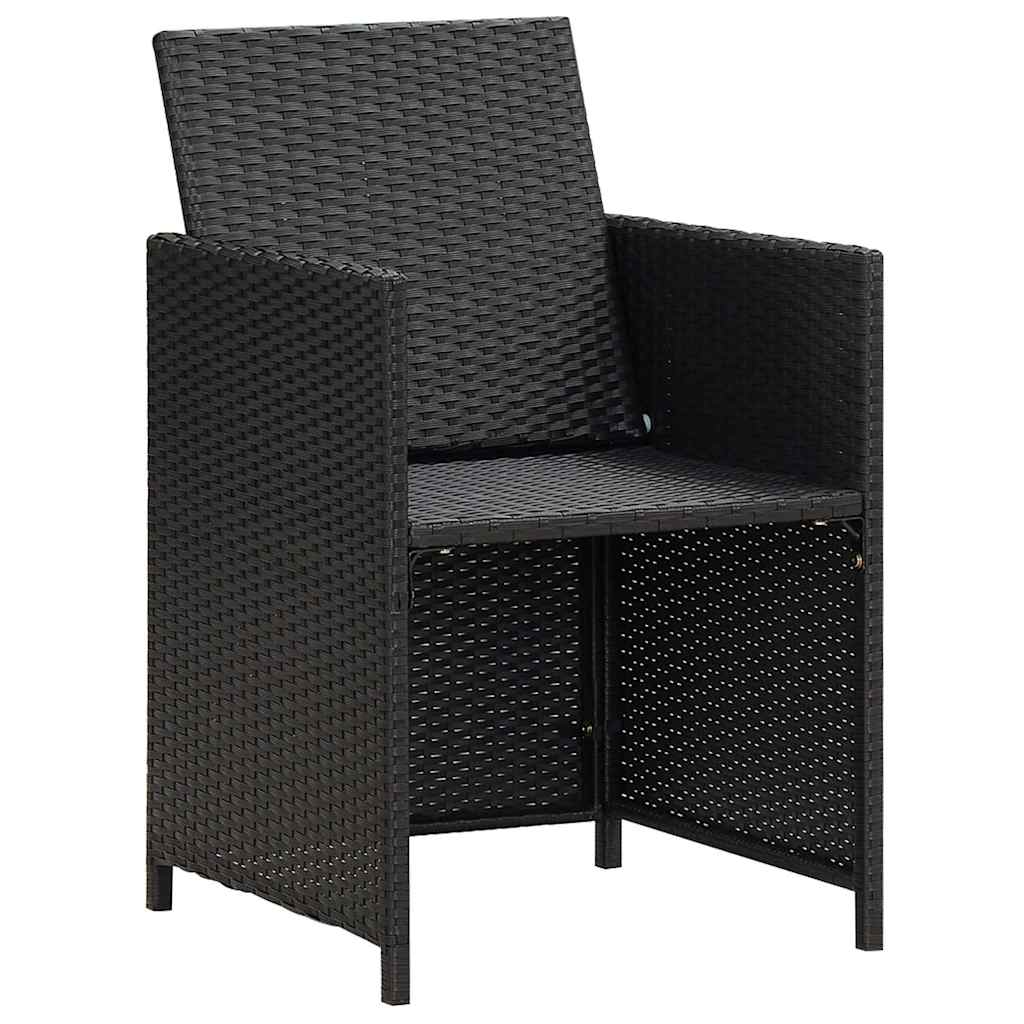 Outdoor Chair Garden Dining Chairs Cushions 4 Pcs Poly Rattan Black Beige Brown