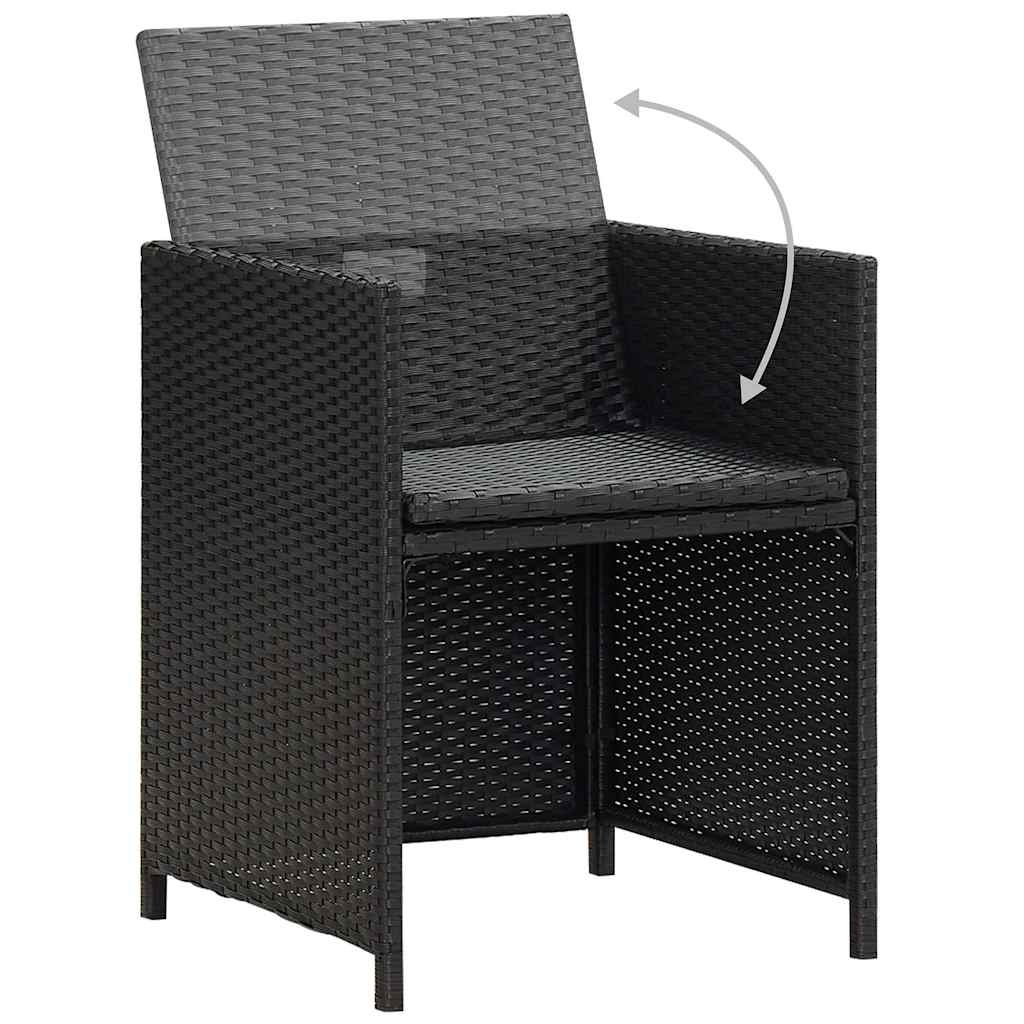 Outdoor Chair Garden Dining Chairs Cushions 4 Pcs Poly Rattan Black Beige Brown