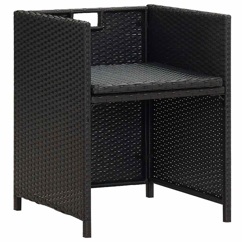 Outdoor Chair Garden Dining Chairs Cushions 4 Pcs Poly Rattan Black Beige Brown