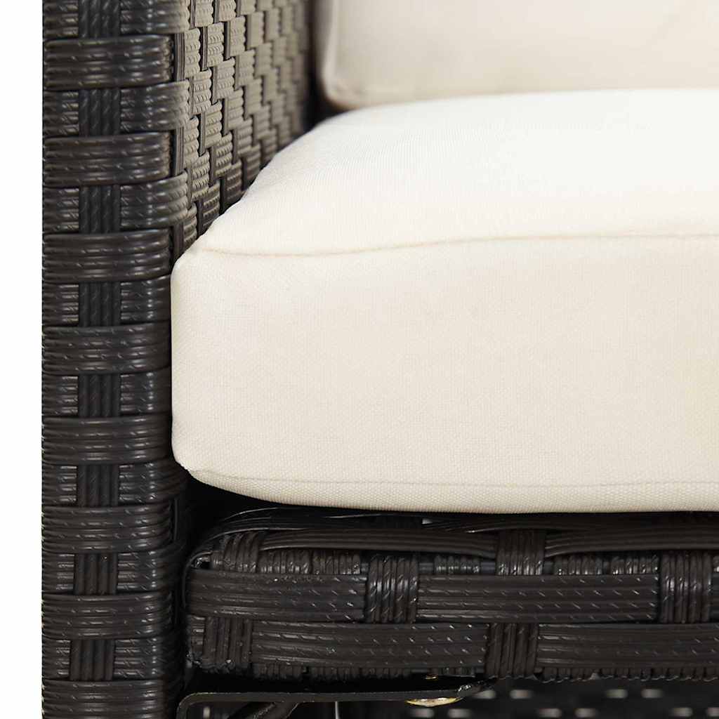 Outdoor Chair Garden Dining Chairs Cushions 4 Pcs Poly Rattan Black Beige Brown