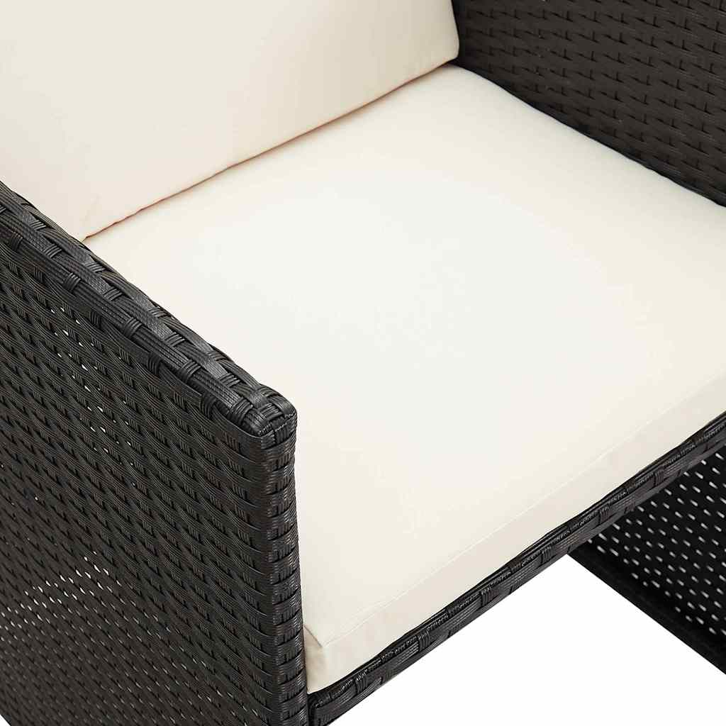 Outdoor Chair Garden Dining Chairs Cushions 4 Pcs Poly Rattan Black Beige Brown