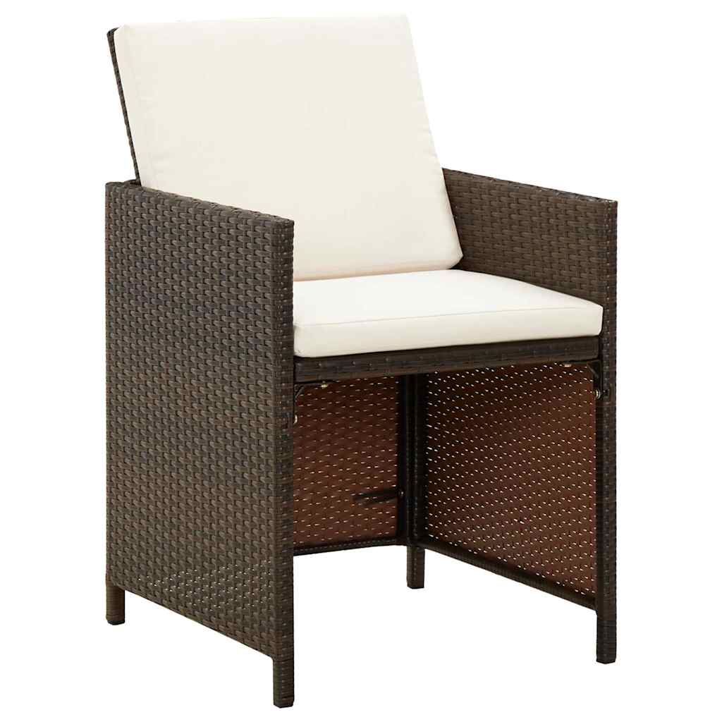 Outdoor Chair Garden Dining Chairs Cushions 4 Pcs Poly Rattan Black Beige Brown
