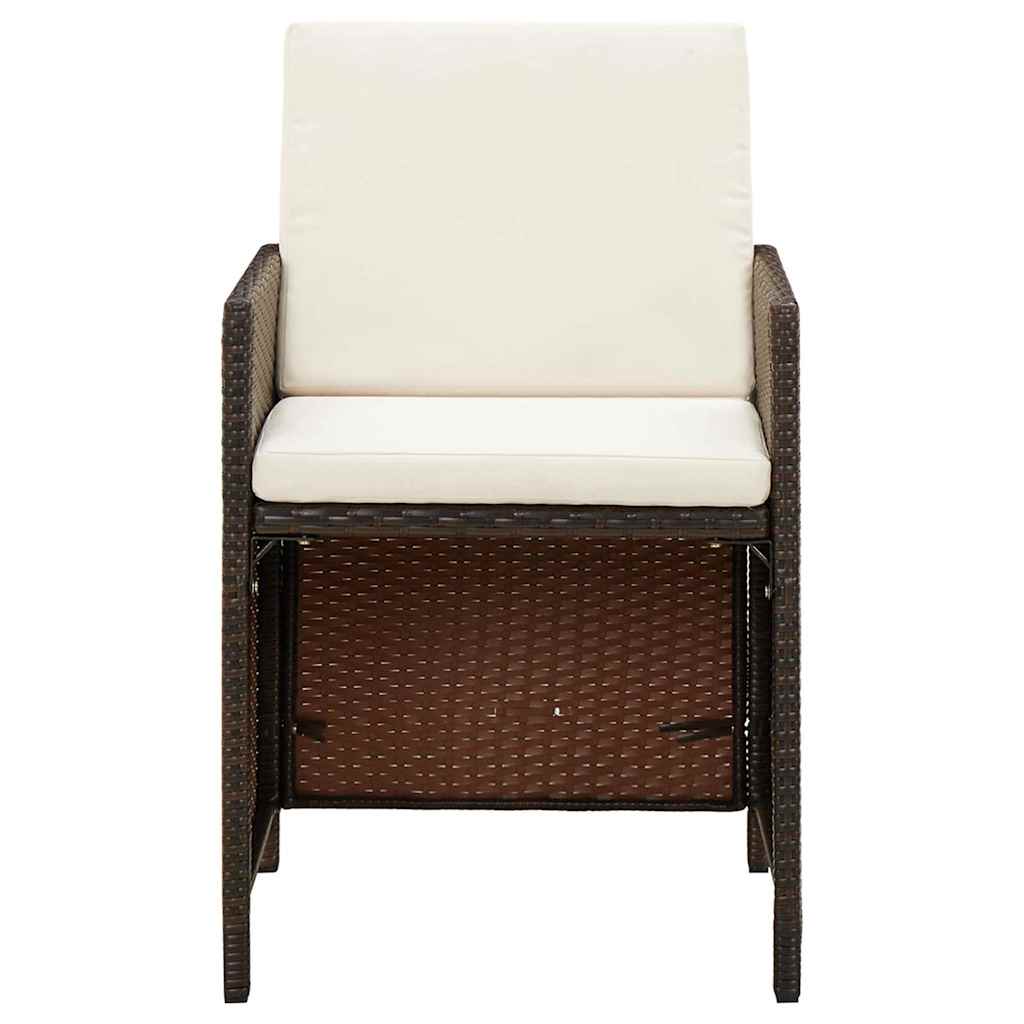 Outdoor Chair Garden Dining Chairs Cushions 4 Pcs Poly Rattan Black Beige Brown
