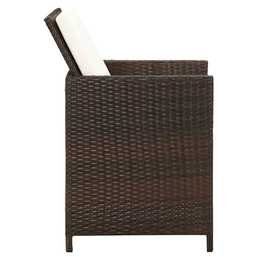 Outdoor Chair Garden Dining Chairs Cushions 4 Pcs Poly Rattan Black Beige Brown