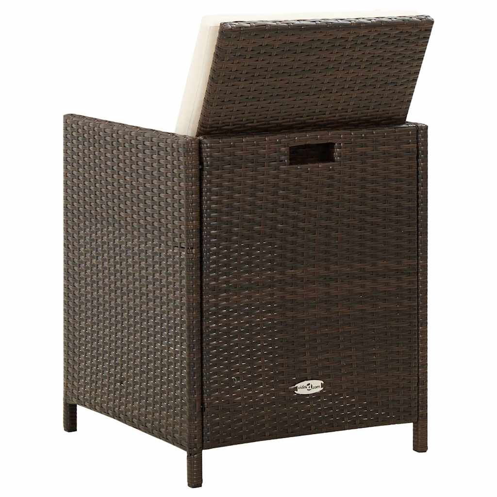 Outdoor Chair Garden Dining Chairs Cushions 4 Pcs Poly Rattan black beige brown