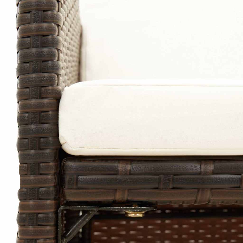 Outdoor Chair Garden Dining Chairs Cushions 4 Pcs Poly Rattan Black Beige Brown