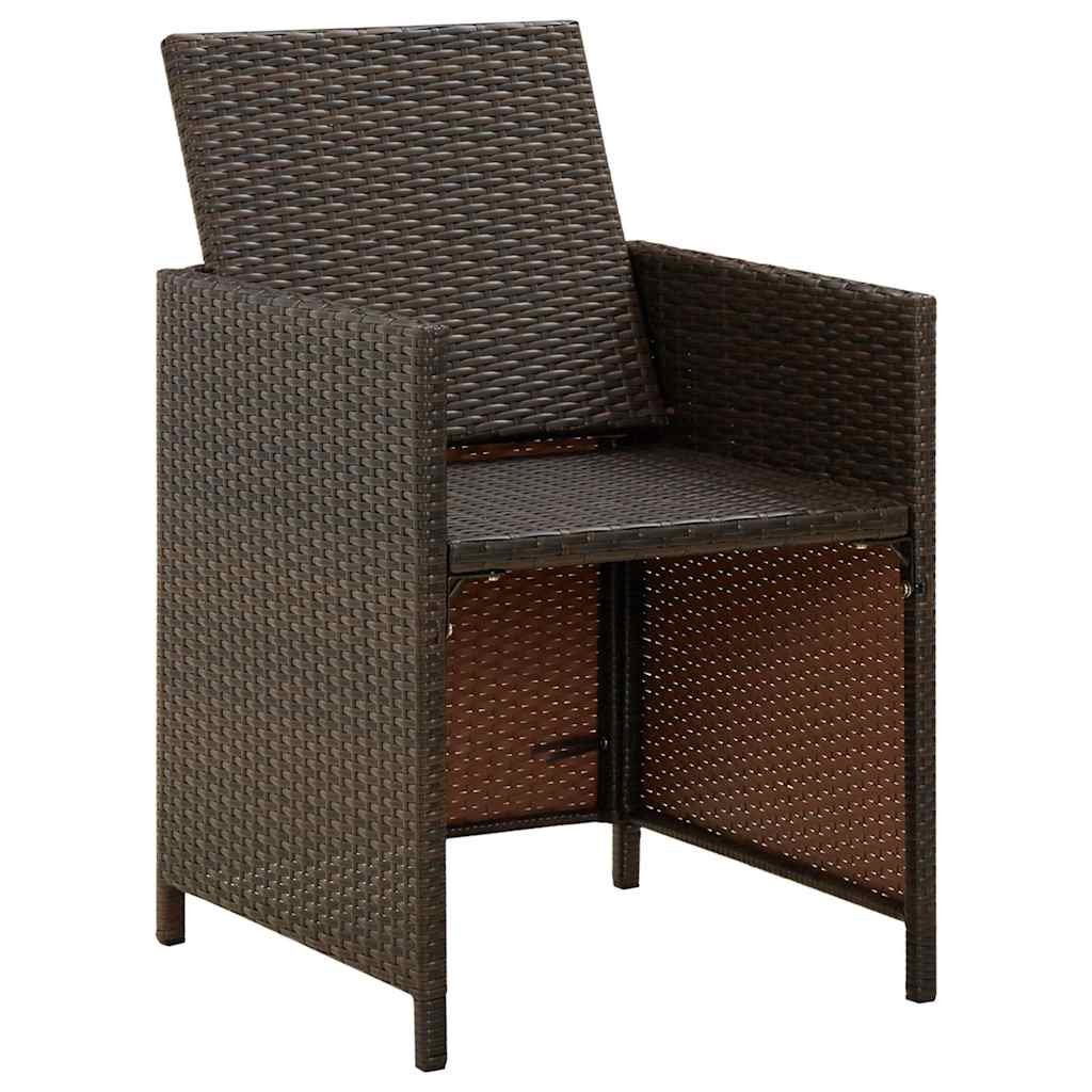 Outdoor Chair Garden Dining Chairs Cushions 4 Pcs Poly Rattan Black Beige Brown