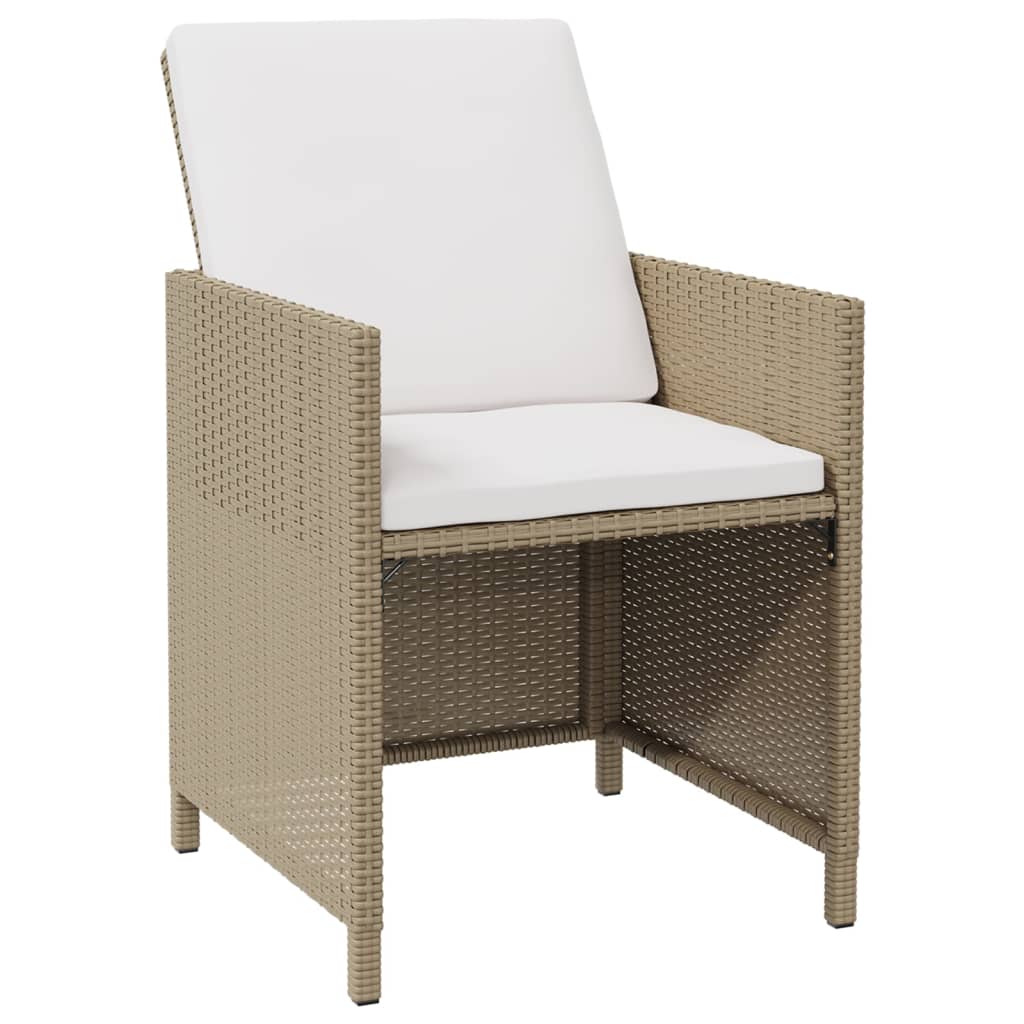 Garden Dining Chairs With Cushions 4 Pcs Poly Rattan