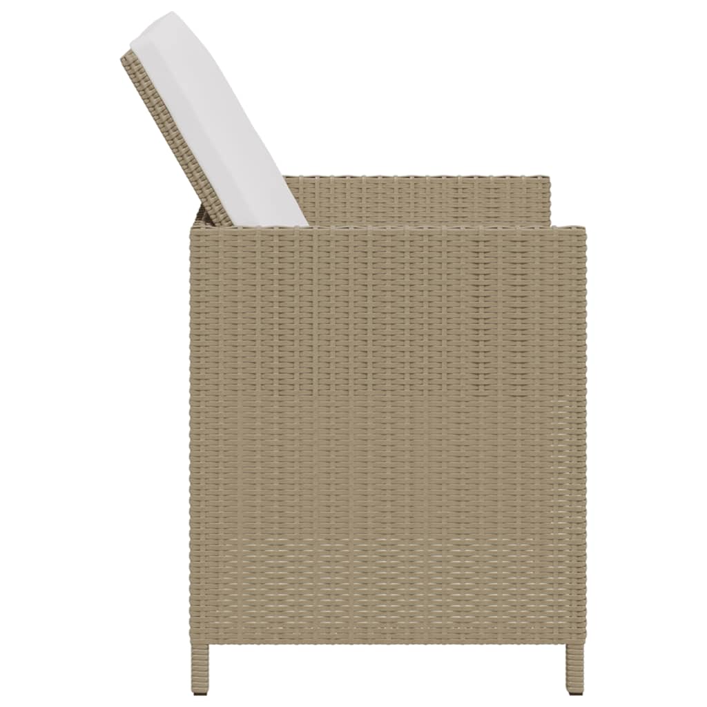 Garden Dining Chairs With Cushions 4 Pcs Poly Rattan