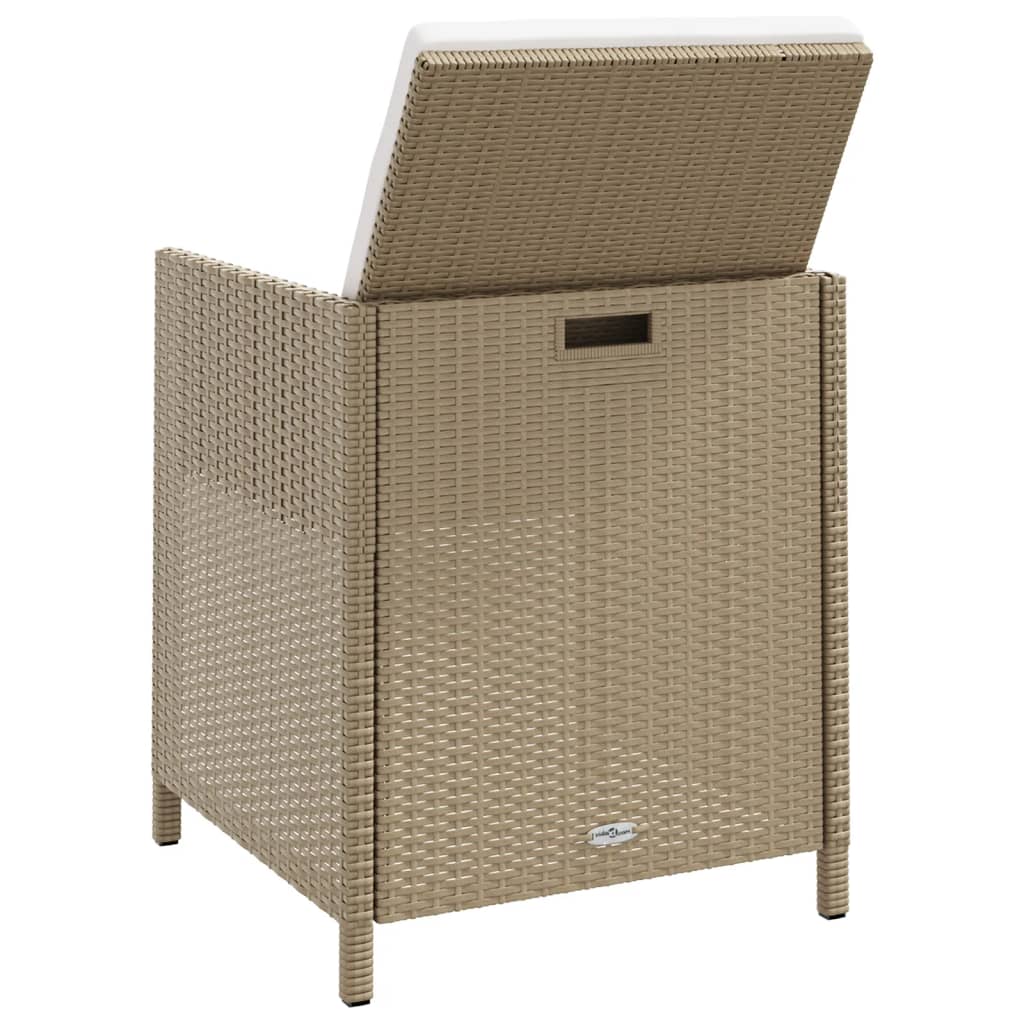 Garden Dining Chairs With Cushions 4 Pcs Poly Rattan