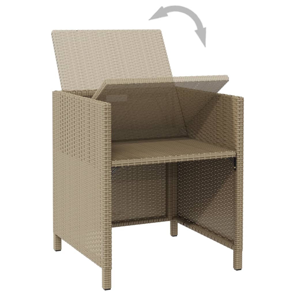 Garden Dining Chairs With Cushions 4 Pcs Poly Rattan