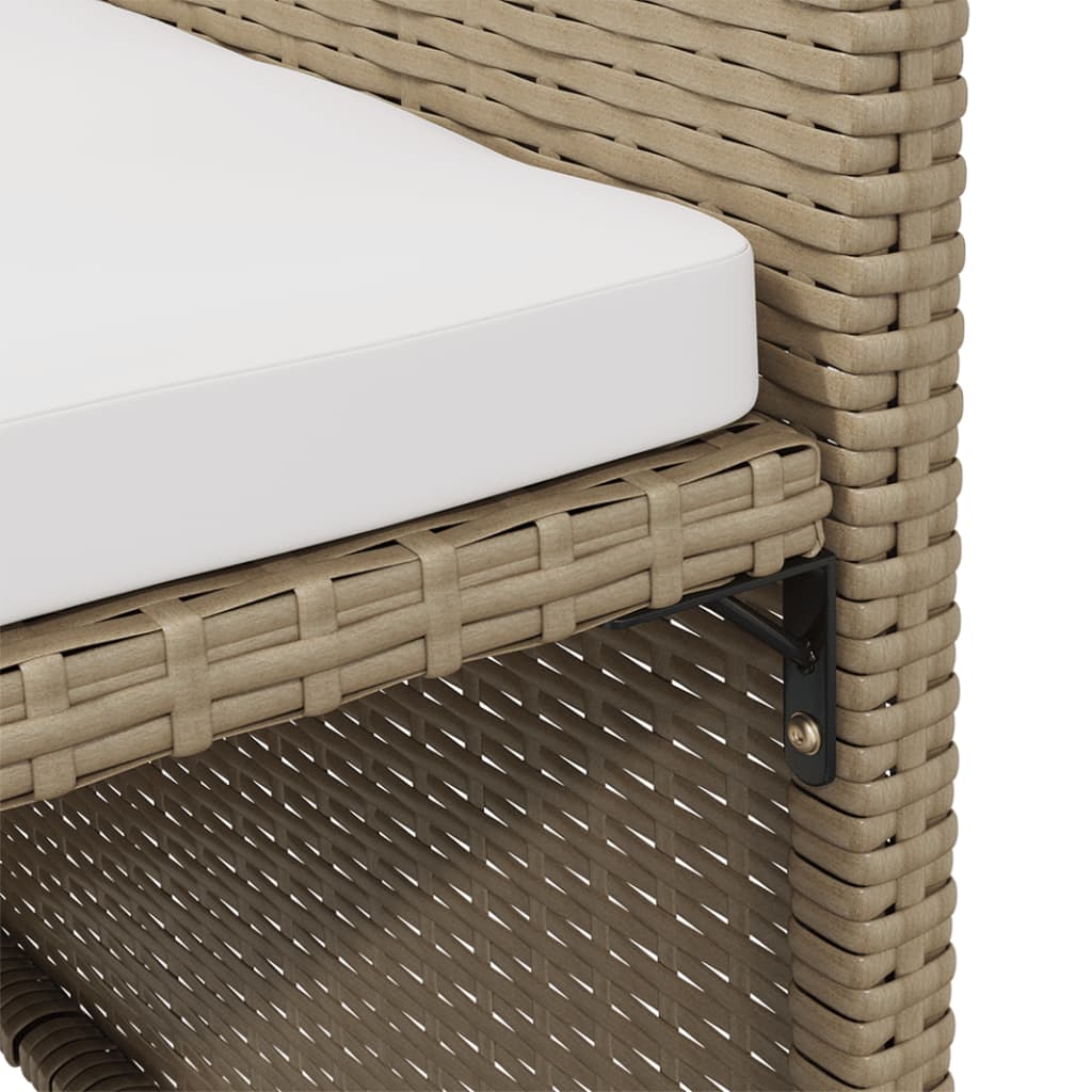 Garden Dining Chairs With Cushions 4 Pcs Poly Rattan