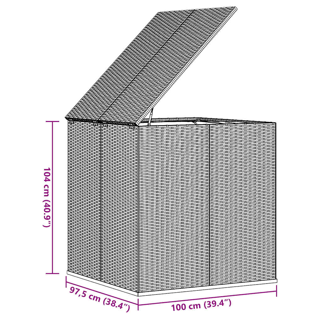Garden Cushion Box Pe Rattan