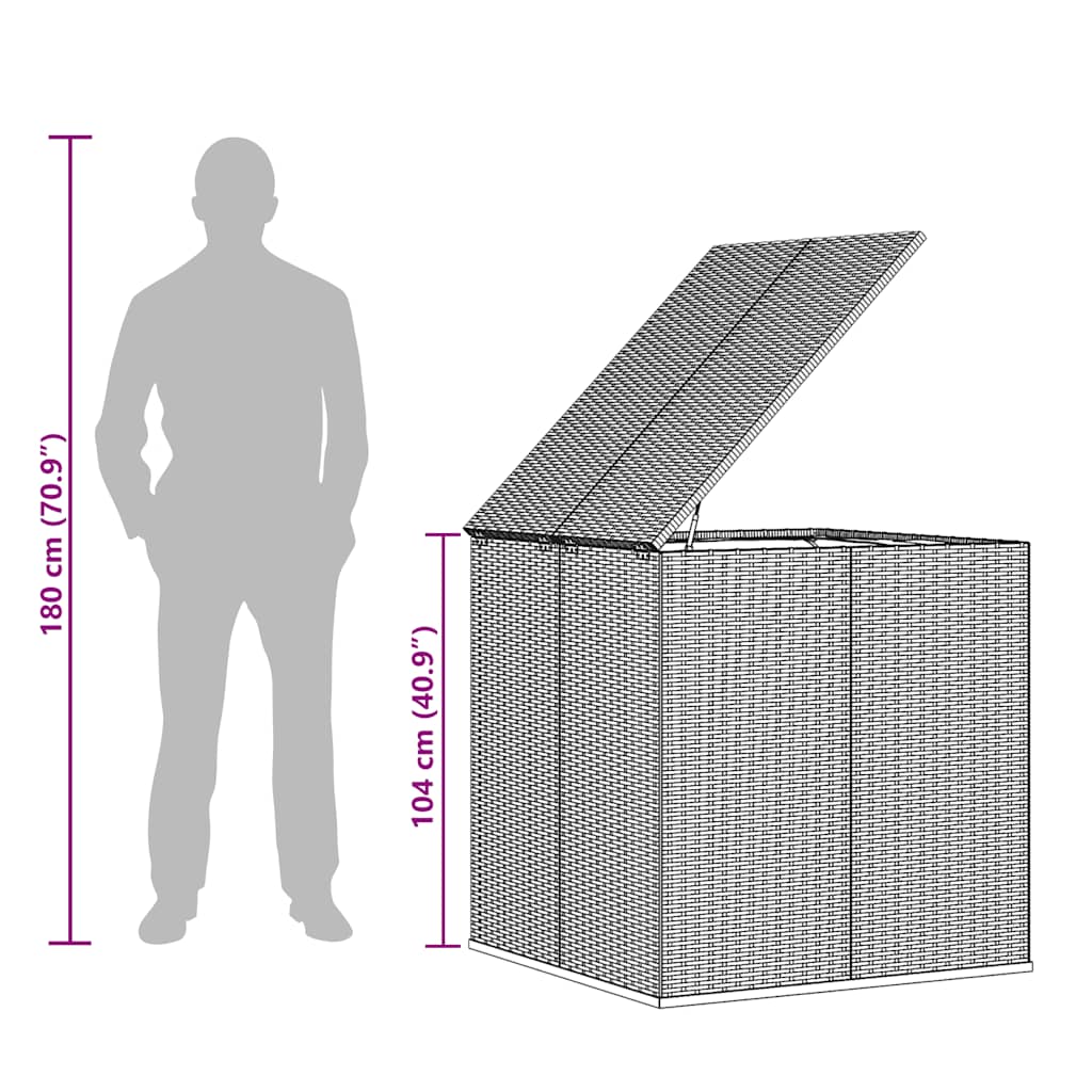 Garden Cushion Box Pe Rattan
