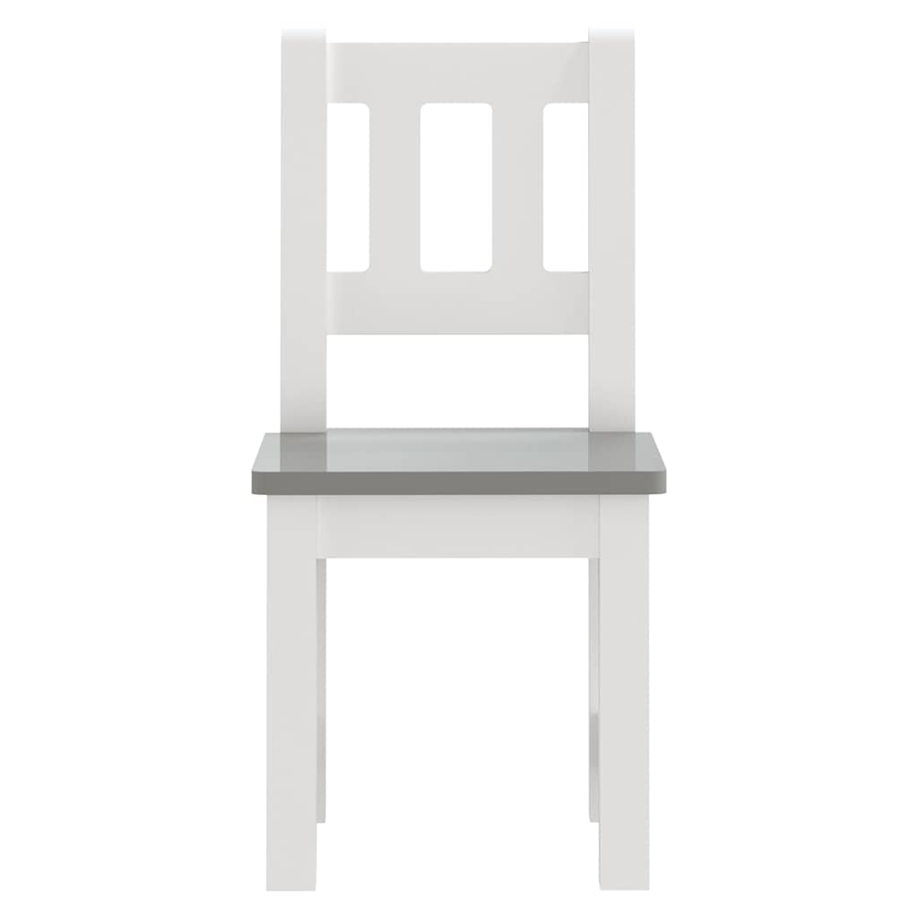 Kids Table and 2 Chairs Set White Grey MDF Children Activity Furniture
