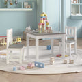 Kids Table and 2 Chairs Set White Grey MDF Children Activity Furniture