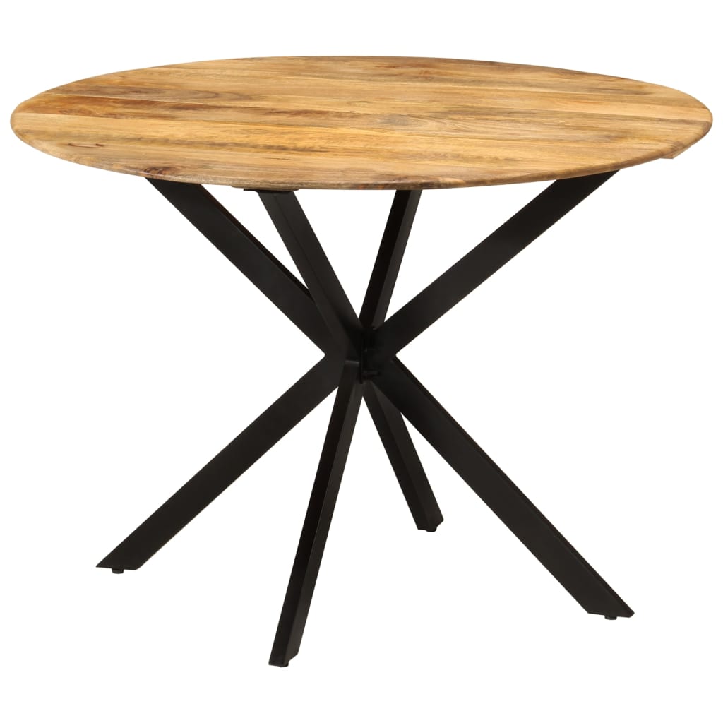 Dining Table Ø110X78 Cm Solid Wood Reclaimed And Steel