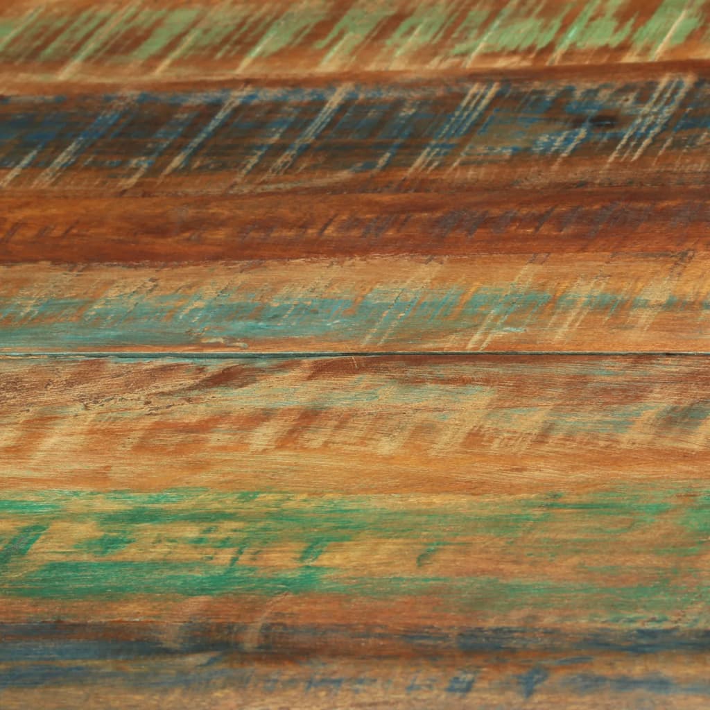Dining Table Ø110X78 Cm Solid Wood Reclaimed And Steel