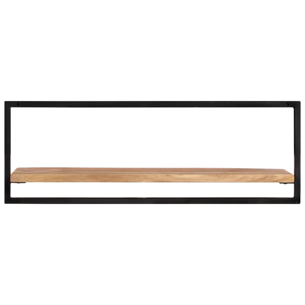 Wall Shelves 2 Pcs Solid Wood Acacia And Steel