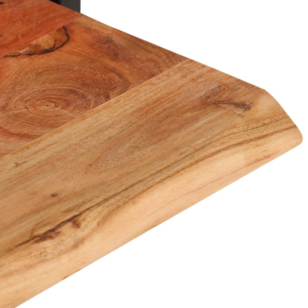 Wall Shelves 2 Pcs Solid Wood Acacia And Steel