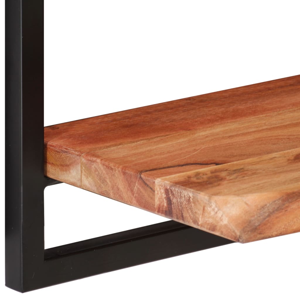 Wall Shelves 2 Pcs Solid Wood Acacia And Steel