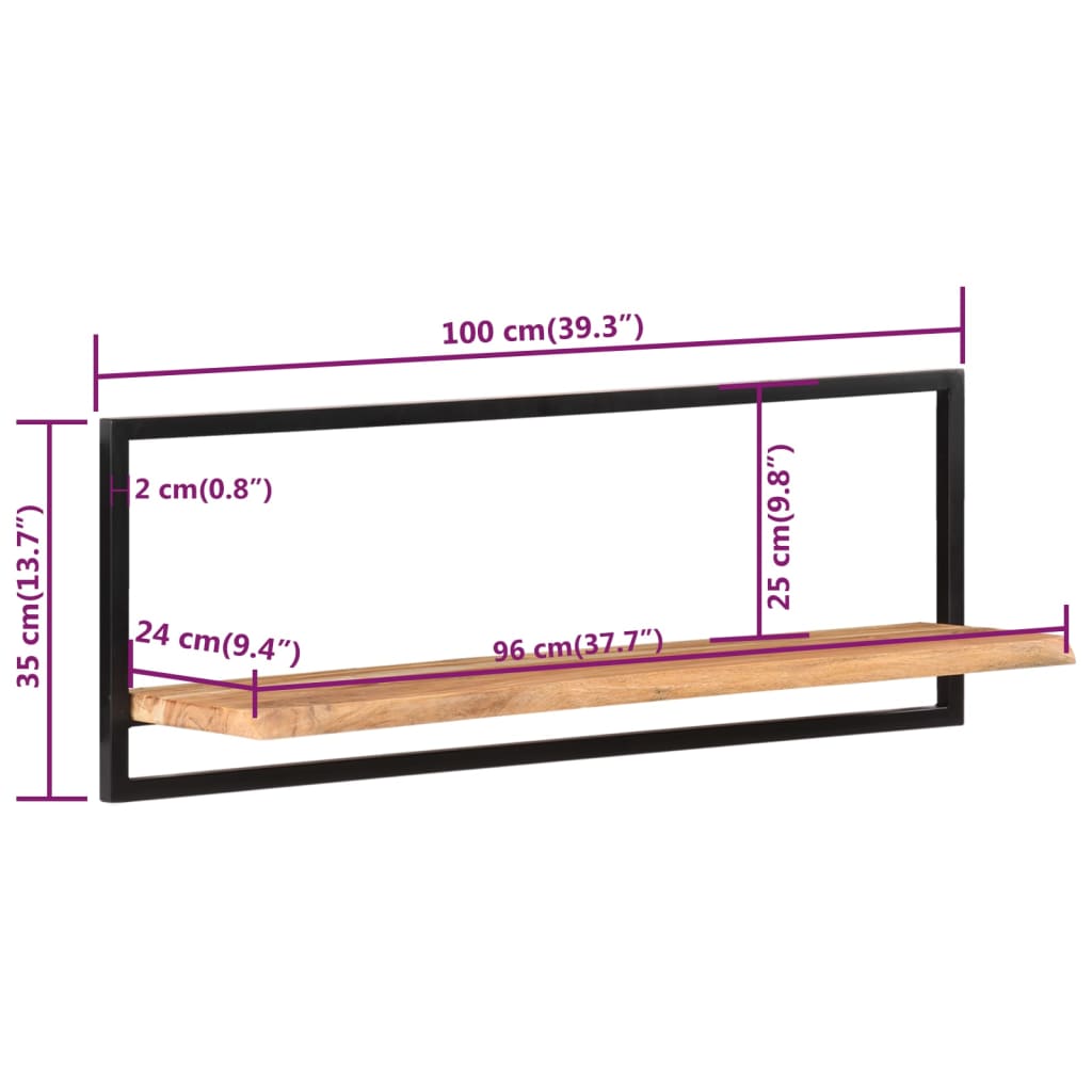 Wall Shelves 2 Pcs Solid Wood Acacia And Steel