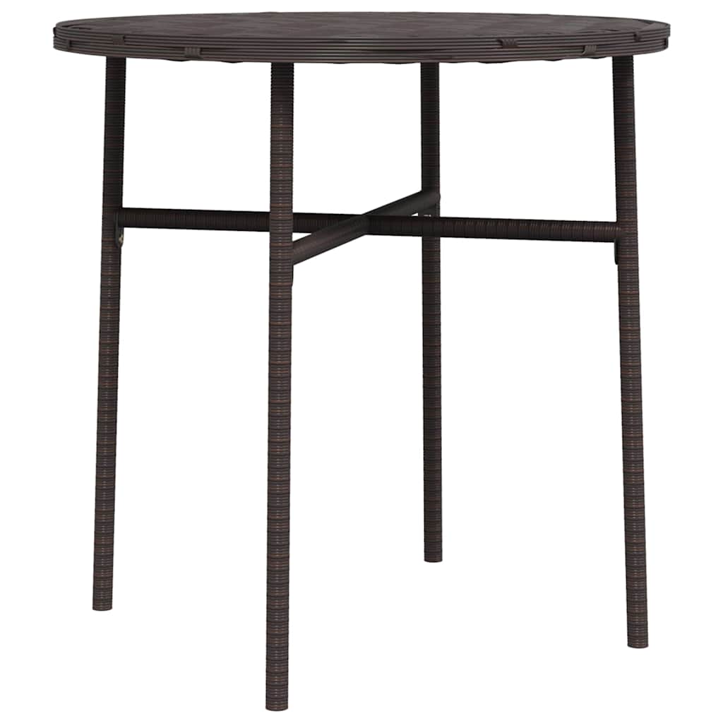 Outdoor Table Tea 45 Cm Poly Rattan Brown Grey Black PE Rattan PP Board Brown