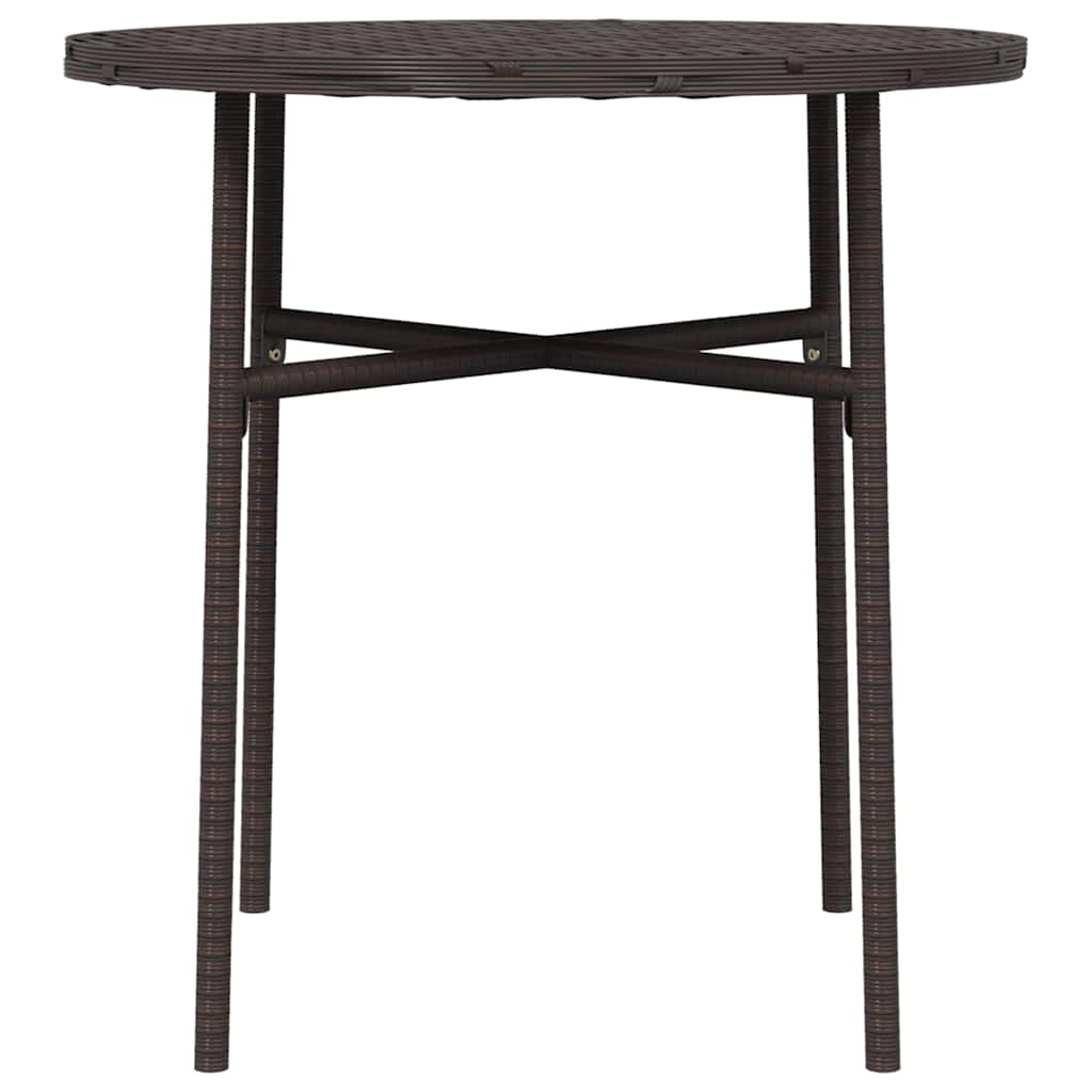 Outdoor Table Tea 45 Cm Poly Rattan Brown Grey Black PE Rattan PP Board Brown