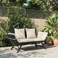 Garden Bench With Cushions 176 Cm Poly Rattan